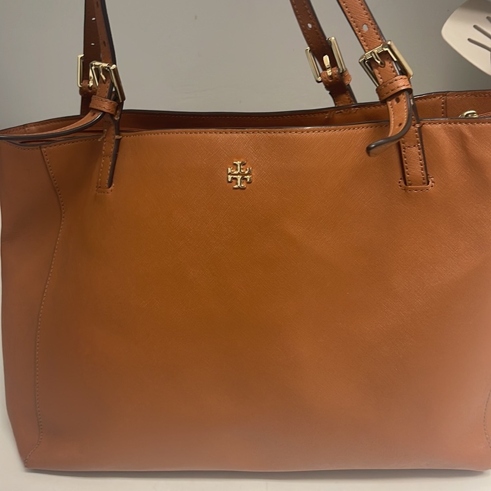 Tory Burch tan open top bag